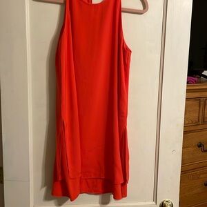 Red/orange dress. Silk material. Only worn 1 time.